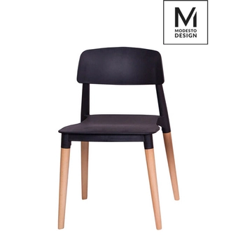 Krzesło z bukową podstawą Ecco C1015.BLACK King Home polipropylen czarne