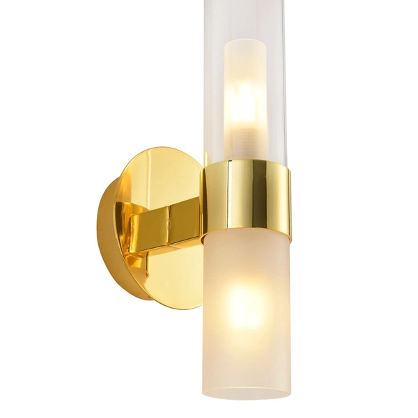 Lampa ścienna tuba Candela DN1505-1 gold Step szklana złota