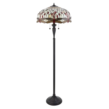 Podłogowa lampa szklana Dragonfly 70940 tiffany z włącznikiem kolorowa