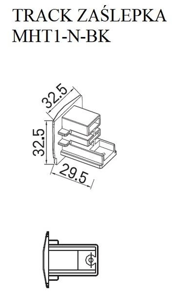 Zakończenie szynoprzewodu End Cap MHT1-N-BK Maxlight do natynkowej szyny 3-fazowej 230V czarny