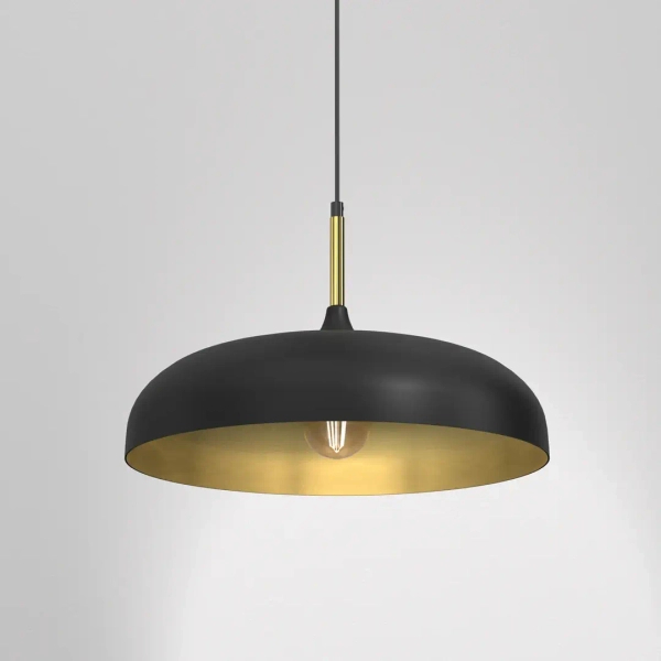 Kopułowa wisząca lampa LINCOLN MLP7898 do salonu metalowa czarna