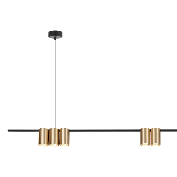 Lampa wisząca tuba GENESIS ML0372 metalowa czarna złota