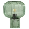 Ryflowana stołowa lampa Demarius DEM4224 grzyb szklana zielony