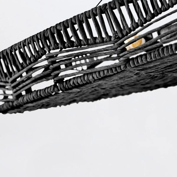 Ażurowa wisząca lampa Ophelia QN-OPHELIA-6P-BK-BK rattan czarny