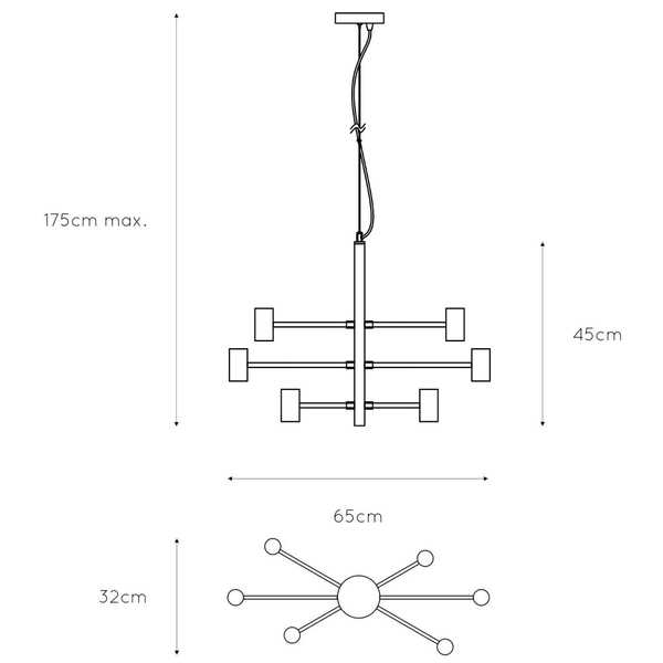 Loftowa LAMPA wisząca LEANNE  21421/06/30 Lucide metalowa OPRAWA zwis czarny