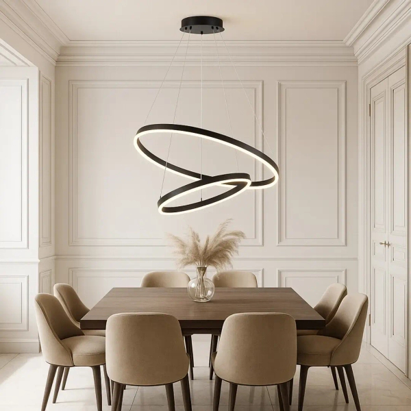 Wisząca ledowa lampa do salonu Isaure 72305 LED 80W 3000-6500K czarny