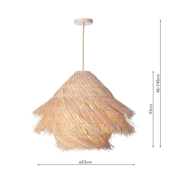 Drewniana lampa wisząca boho Preveli PRE0129 rattan drewniany