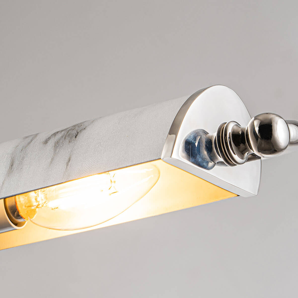 Lampa ścienna Winchfield WINCHFIELD-PLL-PN-WM nikiel biały marmur