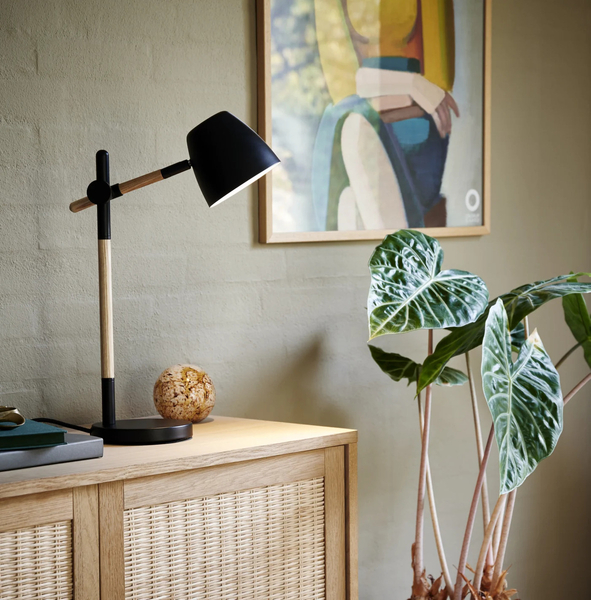 Lampka stołowa z regulacją Theo 2112645003 Nordlux metalowa czarna