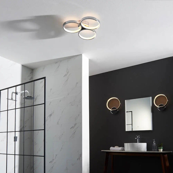 Sufitowa lampa do salonu Radius 96473 LED 30W 3000K ringi chrom biały