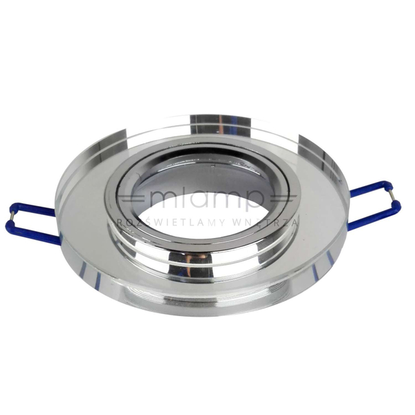 Wpust LAMPA sufitowa VIDI ROUND 11G-S/CH + OP040 INQ okrągła OPRAWA podtynkowa OCZKO szklane do zabudowy chrom
