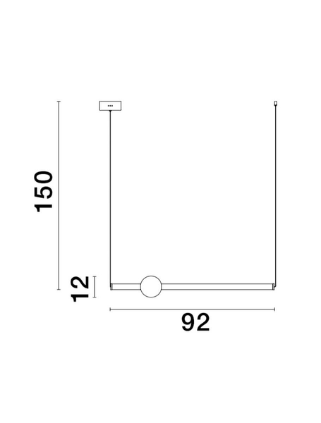Wisząca lampa salonowa IGUALA LE42763 podłużna LED 10W 3000K złota
