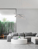 Futurystyczna lampa wisząca Lanus do salonu LED 55W 3000K srebrna