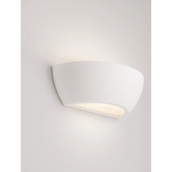Gipsowa lampa ścienna BENAVIX LE45568 półokrągła biała