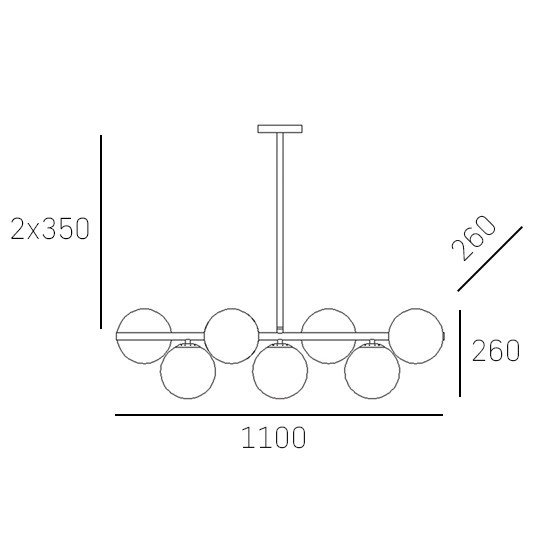Modernistyczna LAMPA wisząca CAPE TOWN P07056BR Cosmolight szklane kule do sypialni mosiądz