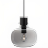 Wisząca lampa industrialna Padre kulista czarna przydymiona