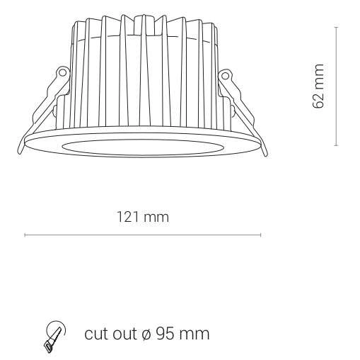 Sufitowa LAMPA wpust KEA 8772 Nowodvorski łazienkowa OPRAWA wpust LED 20W 4000K metalowy IP44 biały