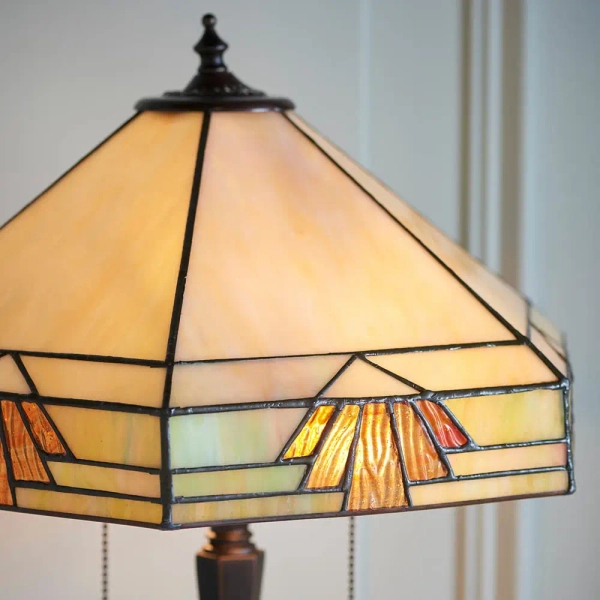 Lampa stolikowa z włącznikiem Nevada 64286 do salonu brązowa beżowa