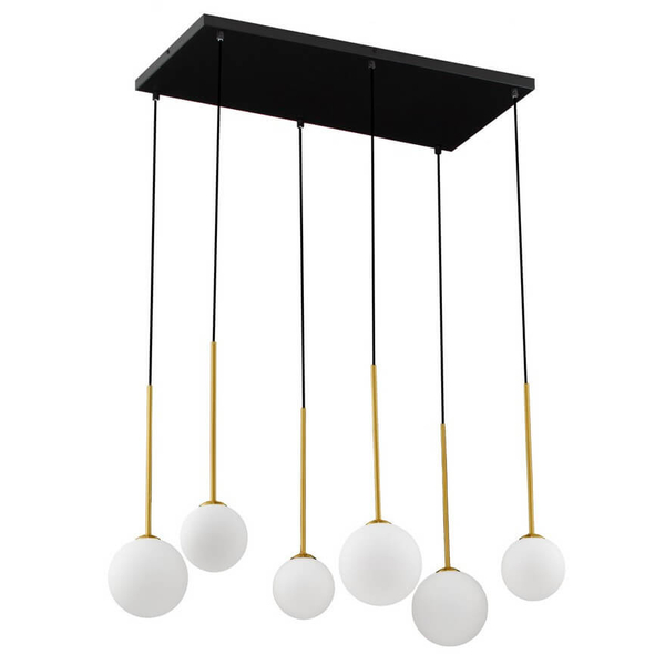 Wielopunktowa lampa wisząca CHAO LE44268 kule czarna złota biała