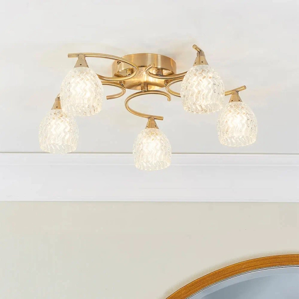 Szklana lampa sufitowa do salonu Boyer BOYER-5AB chromprzezroczysty