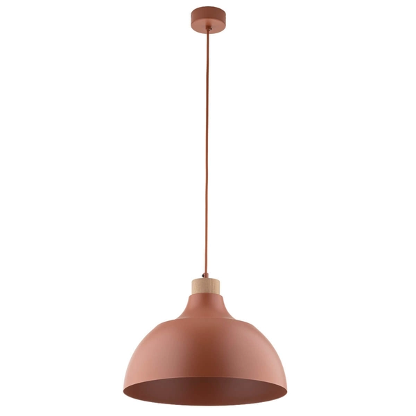 Wisząca lampa do jadalni Cap 6927 zwis nad stół kopuła drewniany ceglany