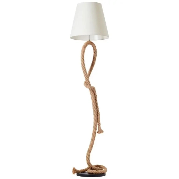 Podłogowa lampa lina Sailor 94979/09 z abażurem biała brązowa