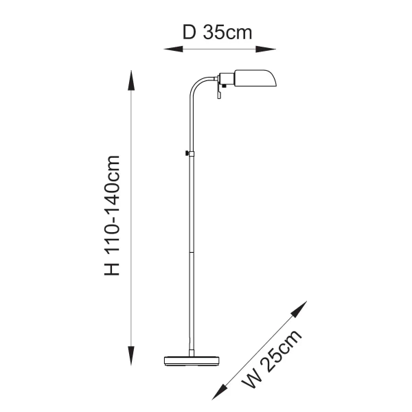 Klasyczna lampa podłogowa Pharmacy 114204 regulowana mosiądz