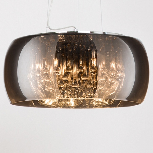 Lampa wisząca CRYSTAL P0076-05L-F4FZ szklana glamour z kryształkami chrom
