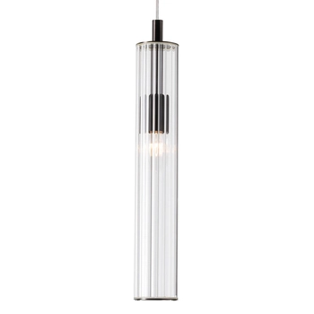 Lampa zawieszana Aria 1226 Zuma pojedyncza tuba przezroczysty tytanowy OUTLET