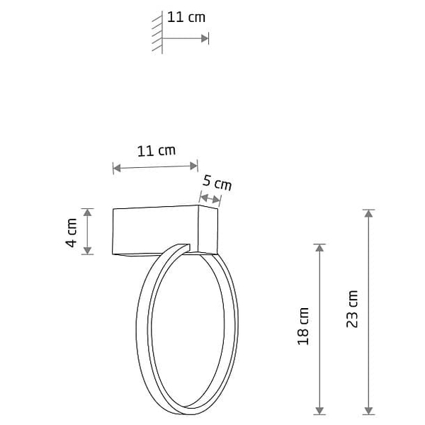 Ścienna lampa ring Circolo 10808 Nowodvorski LED 9W 3000K pierścień czarna