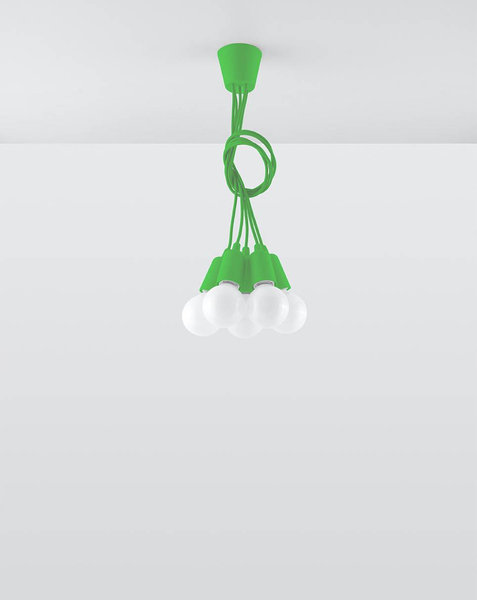 LAMPA wisząca SL.0583 pająk OPRAWKA zwis industrialny przewody kable zielony