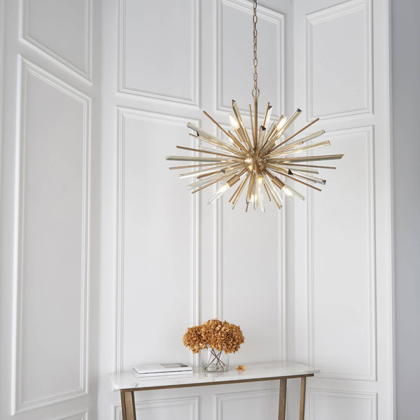 Zwisowa lampa metalowa L&-181935 Light& gwiazda na łańcuchu złota