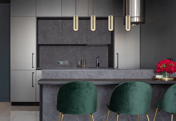 Lampa wisząca Robby 57911-4HM tuby na listwie mosiądz czarne