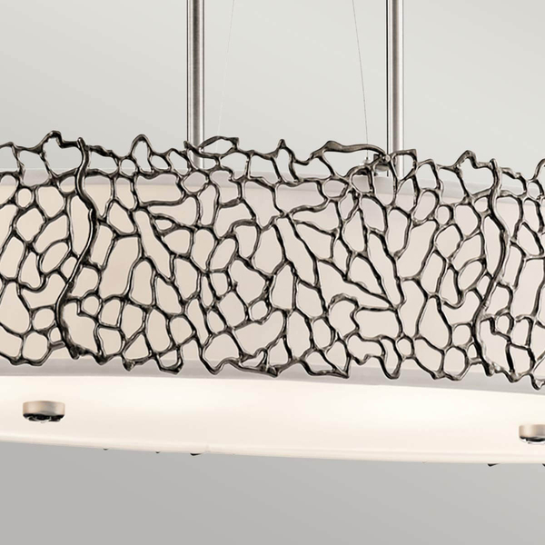 Owalna lampa zwisająca Silver Coral KL-SILVER-CORAL-ISLE Kichler srebrna