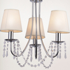 Lampa wisząca RUTI 33-58713 abażurowa na łańcuchu kryształki chrom beżowy