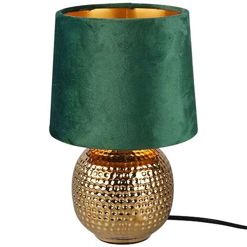 Nocna LAMPKA stojąca EUDORA DL015-50821 RL Light stołowa LAMPA abażurowa na biurko ceramiczna zielona złota