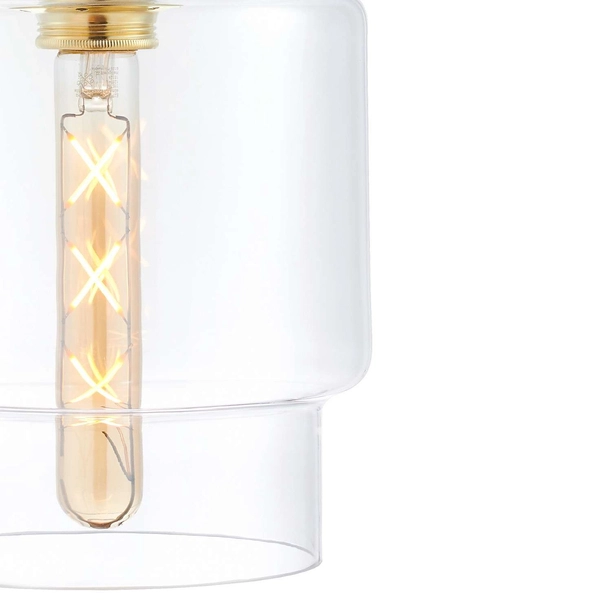 Loftowa LAMPA wisząca LONGIS 10874105 Kaspa szklana OPRAWA skandynawski ZWIS okrągły złoty przezroczysty czarny