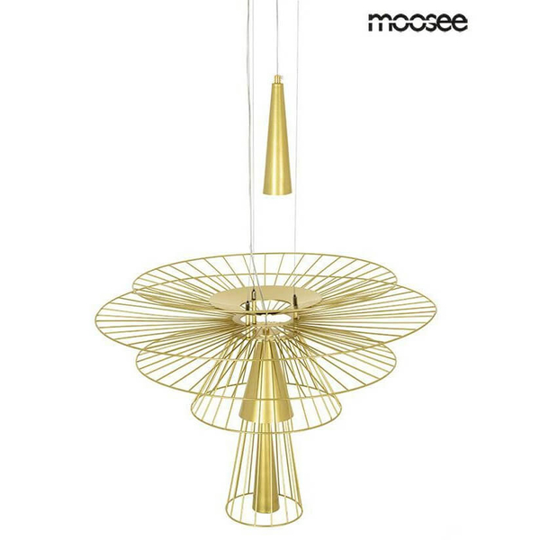 Lampa wisząca loftowa Sesto MSE010100336 Moosee druciak złota