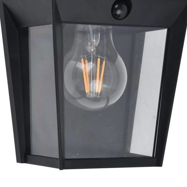 Lampa z czujnikiem na elewację AVONY 6916002330 latarenka IP44 czarna