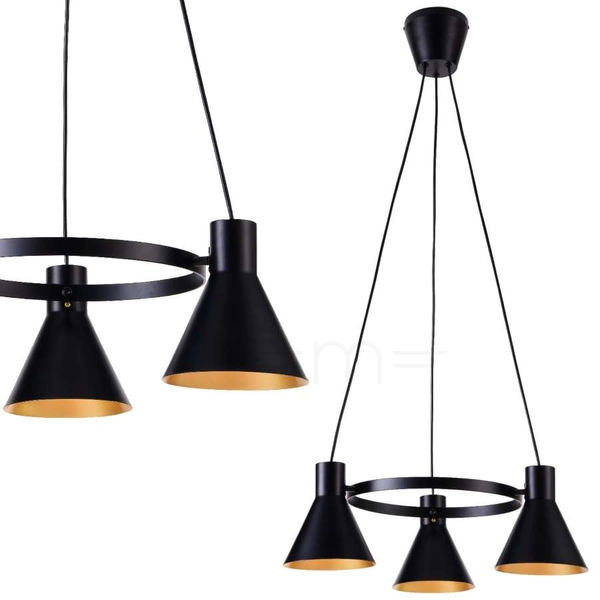 Lampa wisząca MORE 33-71156 metalowa zwis industrialny okrąg ring czarny