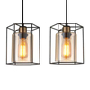 Kaskada lampa wisząca Kalula PND-78901-3-BK+AMB industrial klatki czarne przydymione