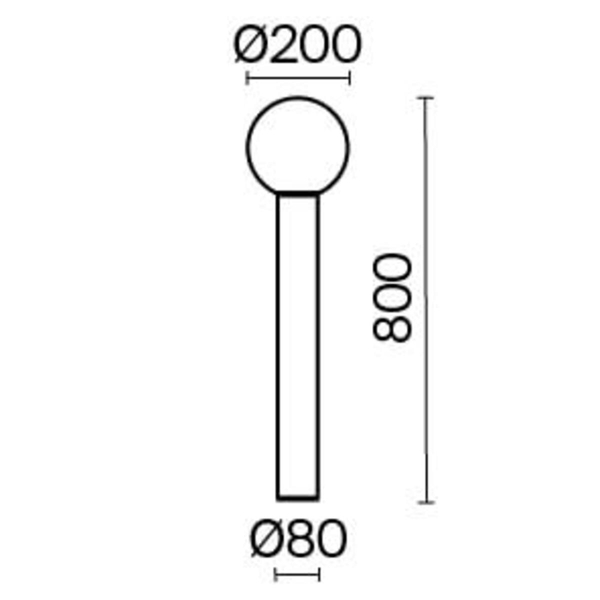 Stojąca lampa zewnętrzna Bold O598FL-01B Maytoni ball słupek IP54 czarny