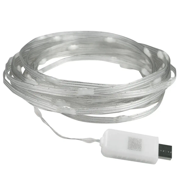 Łańcuch świąteczny girlanda 324405 LED 10W RGB USB z pilotem przezroczysty