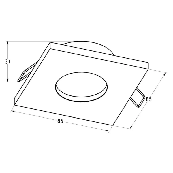 Podtynkowa Lampa sufitowa Chipo ARGU10-032-N metalowa doo łazienki czarna
