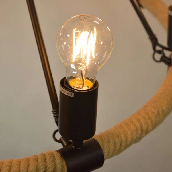 Marynistyczna LAMPA wisząca ROPE ARTHUR 307927 Il mio rustykalna OPRAWA świecznikowa ŻYRANDOL pierścień sznur beżowy findlay