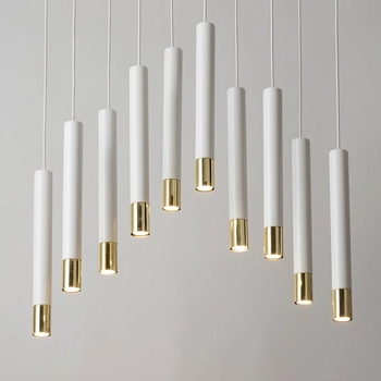 Sypialniana lampa wisząca Sopel Grand 33392 biała złota nad łóżko