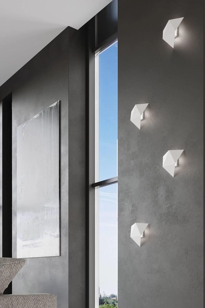 Kinkiet LAMPA ścienna SL.0420 metalowa OPRAWA geometryczna biała