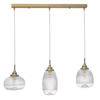 Szklana lampa wisząca MOND LE41847 potrójna złoty przezroczysty