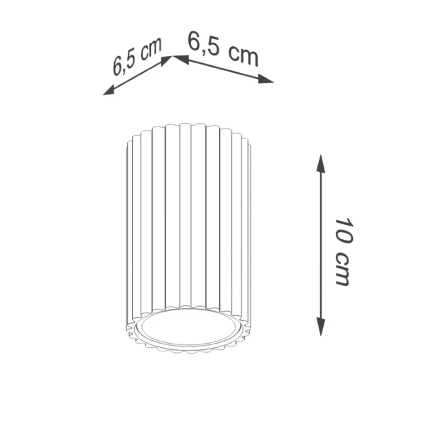 Sufitowa lampa podłużna KARBON SL.1568 tubka ryflowana czarna