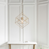 Wisząca lampa designerska L&-190032 Light& klatka druciana złota